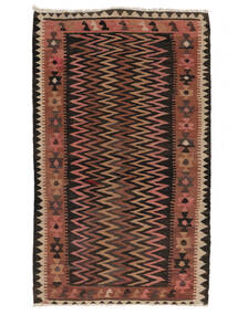  Orientalischer Kelim Vintage Teppich 117X194 Schwarz/Dunkelrot Wolle, Persien/Iran Carpetvista