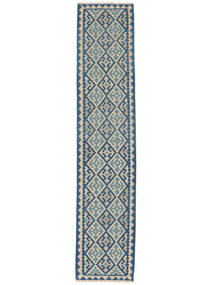 Kilim Fars Rug 83X399 Runner
 Dark Blue Wool, Persia/Iran Carpetvista