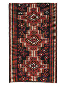 Kelim Vintage Teppich 192X314 Schwarz/Dunkelrot Wolle, Persien/Iran Carpetvista