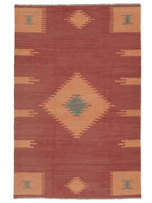絨毯 ペルシャ キリム ファーシュ 196X299 ダークレッド/茶色 (ウール, ペルシャ/イラン)