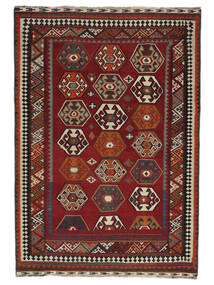  Persisk Kelim Vintage Tæppe 191X276 Sort/Mørkerød (Uld, Persien/Iran)