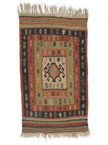 絨毯 キリム 111X187 茶色/ブラック (ウール, ペルシャ/イラン)