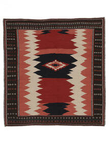 139X147 Alfombra Oriental Kilim Vintage Cuadrada Negro/Rojo Oscuro (Lana, Persia/Irán) Carpetvista