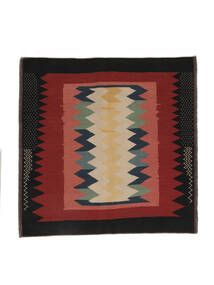 154X155 Dywan Kilim Vintage Orientalny Kwadratowy Czarny/Ciemnoczerwony (Wełna, Persja/Iran) Carpetvista