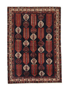 160X228 Afshar Tæppe Orientalsk Sort/Mørkerød (Uld, Persien/Iran) Carpetvista