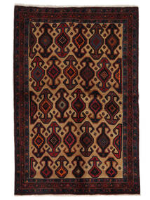 絨毯 ペルシャ アフシャル 149X225 ブラック/茶色 (ウール, ペルシャ/イラン)