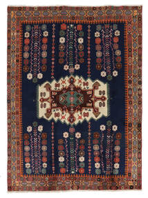 167X225 絨毯 アフシャル オリエンタル ブラック/ダークレッド (ウール, ペルシャ/イラン) Carpetvista