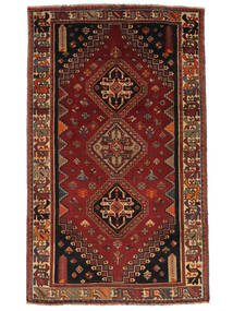  115X192 Shiraz Vloerkleed Zwart/Donkerrood Perzië/Iran Carpetvista