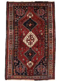  Perzisch Shiraz Vloerkleed 160X245 Zwart/Donkerrood (Wol, Perzië/Iran)