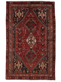155X245 Shiraz Vloerkleed Oosters Zwart/Donkerrood (Wol, Perzië/Iran) Carpetvista