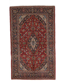 135X220 絨毯 オリエンタル カシャン Fine ブラック/ダークレッド (ウール, ペルシャ/イラン) Carpetvista
