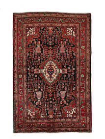  133X210 Hamadan Fine Teppe Svart/Mørk Rød Persia/Iran Carpetvista