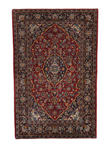  Kashan Fine 134X210 Perzsa Gyapjúszőnyeg Fekete/Sötétpiros Kicsi Carpetvista