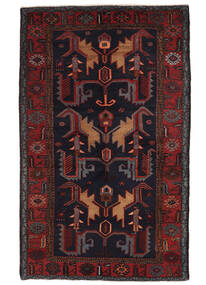 Alfombra Oriental Hamadan 135X220 Negro/Rojo Oscuro (Lana, Persia/Irán)