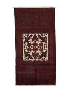 絨毯 バルーチ 97X180 黒/深紅色の (ウール, ペルシャ/イラン)
