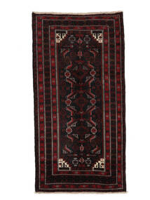 100X200 絨毯 オリエンタル バルーチ ブラック/ダークレッド (ウール, ペルシャ/イラン) Carpetvista