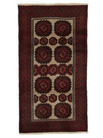 92X172 Baluch Rug Oriental Black/Brown (Wool, Persia/Iran) Carpetvista