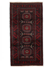100X195 絨毯 オリエンタル バルーチ ブラック/ダークレッド (ウール, ペルシャ/イラン) Carpetvista