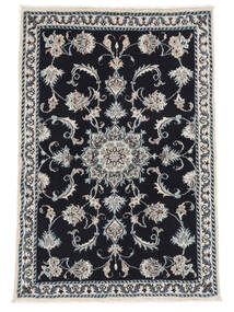  Orientalsk Nain Tæppe 85X127 Sort/Mørkegrå Uld, Persien/Iran Carpetvista