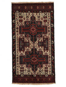絨毯 バルーチ 90X175 ブラック/茶色 (ウール, ペルシャ/イラン)