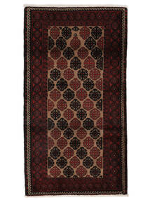 110X200 絨毯 オリエンタル バルーチ ブラック/茶色 (ウール, ペルシャ/イラン) Carpetvista