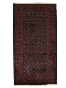  Oriental Baluch Rug 107X193 Black Wool, Persia/Iran Carpetvista