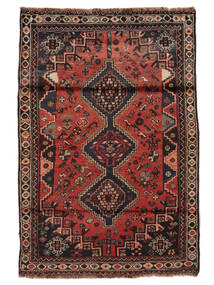 110X166 Shiraz Vloerkleed Oosters Zwart/Donkerrood (Wol, Perzië/Iran) Carpetvista