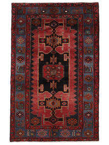 125X200 Alfombra Hamadan Oriental Negro/Rojo Oscuro (Lana, Persia/Irán) Carpetvista