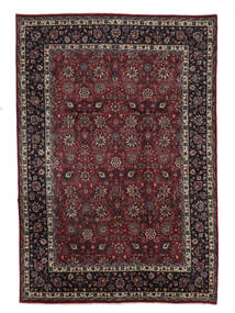 Tapete Persa Mashad 258X365 Preto/Vermelho Escuro Grande (Lã, Pérsia/Irão)