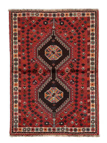 Tapete Persa Shiraz 105X150 Vermelho Escuro/Preto (Lã, Pérsia/Irão)