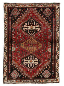  Persisk Shiraz Tæppe 105X150 Sort/Mørkerød Carpetvista