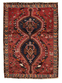 110X164 Shiraz Teppe Orientalsk Mørk Rød/Svart (Ull, Persia/Iran) Carpetvista