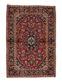 100X145 Alfombra Oriental Keshan Negro/Rojo Oscuro (Lana, Persia/Irán) Carpetvista