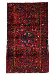 115X195 Dywan Orientalny Hamadan Czarny/Ciemnoczerwony (Wełna, Persja/Iran) Carpetvista