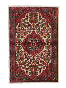 絨毯 オリエンタル ハマダン 105X157 ブラック/ダークレッド (ウール, ペルシャ/イラン)