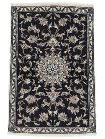絨毯 ナイン 90X137 ブラック/ダークグレー (ウール, ペルシャ/イラン)