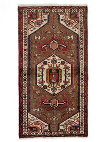  Hamadan Rug 88X167 Persian Wool Black/Dark Red Small Carpetvista