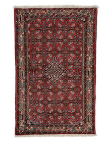 Dywan Orientalny Hamadan 96X150 Czarny/Ciemnoczerwony (Wełna, Persja/Iran)