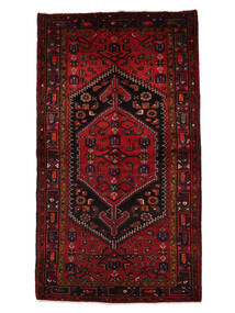 143X255 Tapete Oriental Hamadã Preto/Vermelho Escuro (Lã, Pérsia/Irão)
