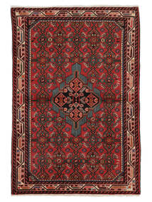  Oosters Hamadan Vloerkleed 100X150 Zwart/Donkerrood Wol, Perzië/Iran Carpetvista