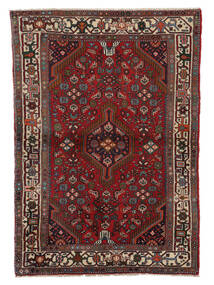 109X156 絨毯 オリエンタル ハマダン ブラック/ダークレッド (ウール, ペルシャ/イラン) Carpetvista