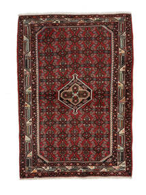 Dywan Orientalny Hamadan 102X145 Czarny/Ciemnoczerwony (Wełna, Persja/Iran)