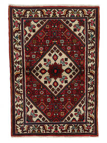 90X130 絨毯 ハマダン オリエンタル ブラック/ダークレッド (ウール, ペルシャ/イラン) Carpetvista