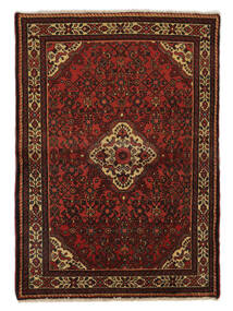 Koberec Orientální Hamedan 105X148 Černá/Tmavě Červená (Vlna, Persie/Írán)
