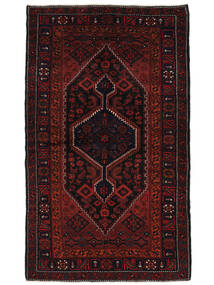145X240 Hamadan Teppich Orientalischer Schwarz/Dunkelrot (Wolle, Persien/Iran) Carpetvista