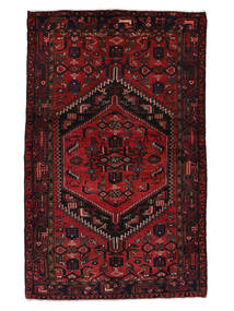 絨毯 ハマダン 144X232 ブラック/ダークレッド (ウール, ペルシャ/イラン)