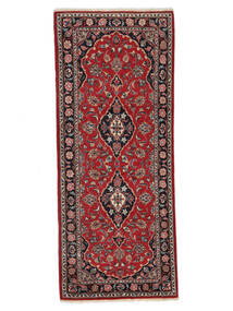 Tapete Oriental Kashan 80X197 Passadeira Vermelho Escuro/Preto (Lã, Pérsia/Irão)