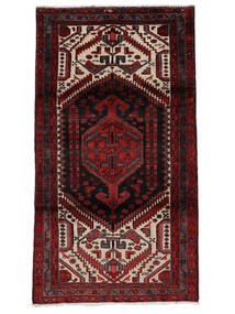  Orientalsk Hamadan Teppe 110X202 Svart/Mørk Rød Ull, Persia/Iran Carpetvista
