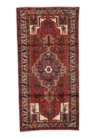 絨毯 ペルシャ ハマダン 95X190 深紅色の/黒 (ウール, ペルシャ/イラン)