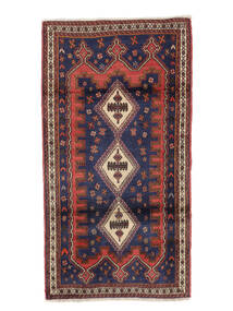 100X190 絨毯 アフシャル オリエンタル ブラック/ダークレッド (ウール, ペルシャ/イラン) Carpetvista